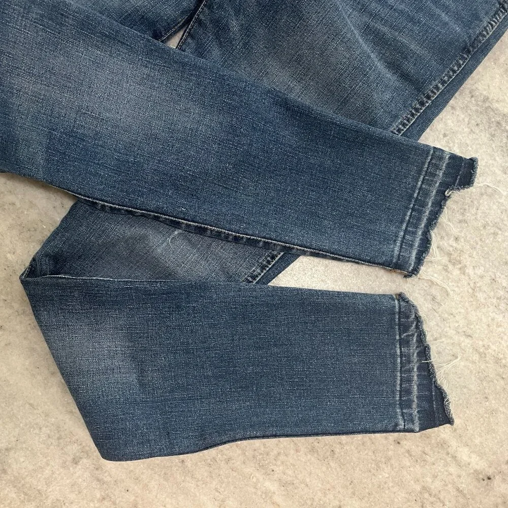 MADEWELL High Riser Skinny Distressed Jeans Drop Hem Ankle  Size 2